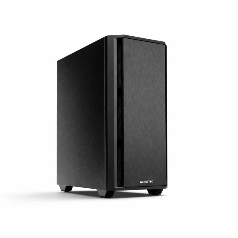 komputer biurowy KomTech w obudowie Chieftec widok przód i bok